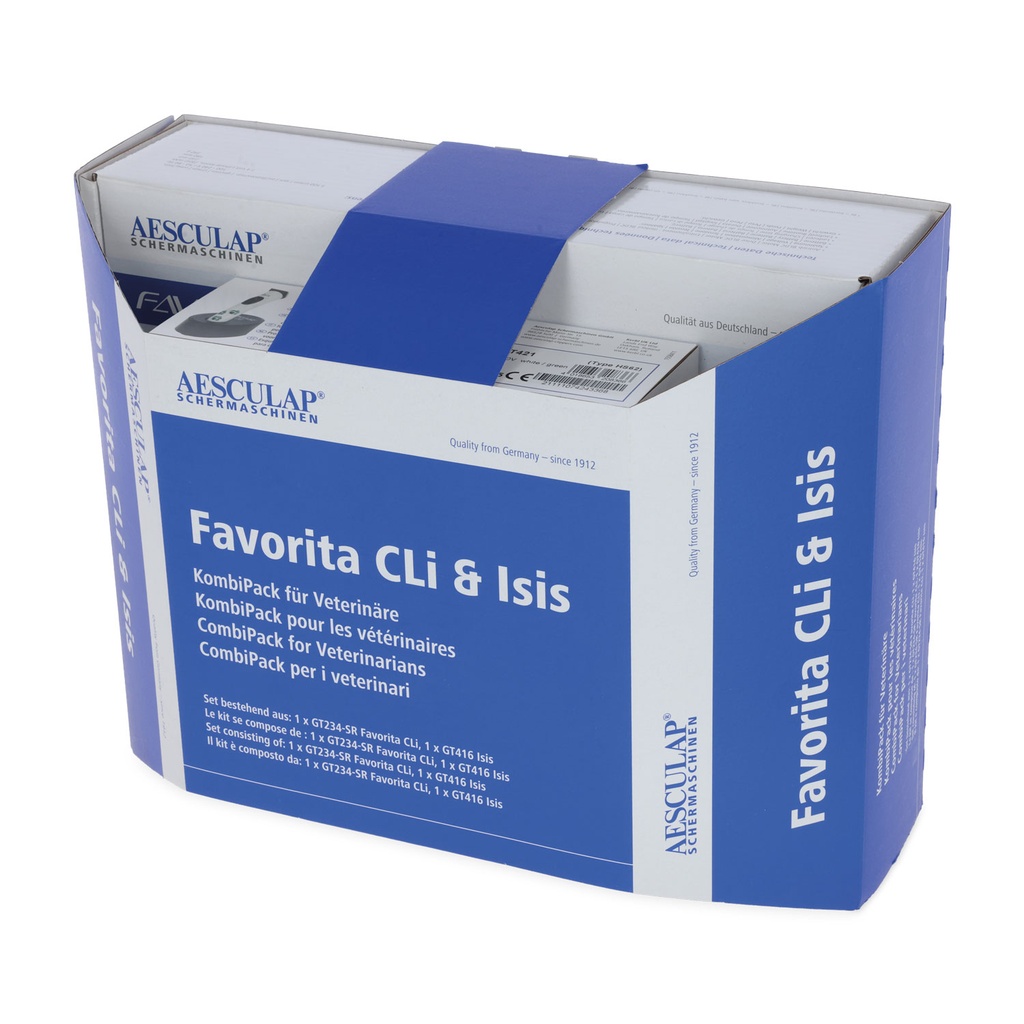 Favorita CLi (1 Akku, Signalrot) & Isis - Kombipack für Veterinäre