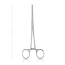 Pinza emostatica KOCHER-OCHSNER 18 cm, dritta, denti 1x2, LINEA ECONOMICA