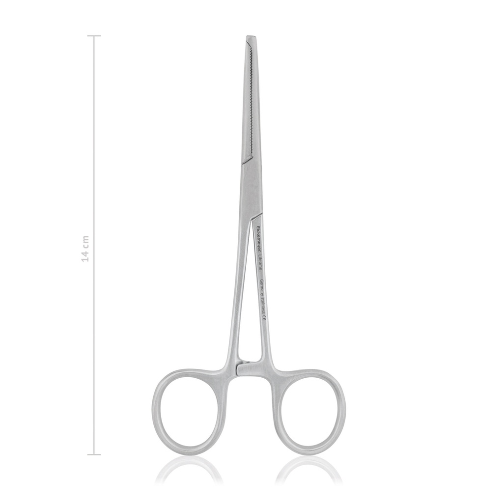 Pinza emostatica KOCHER-OCHSNER 14 cm, curva, denti 1x2