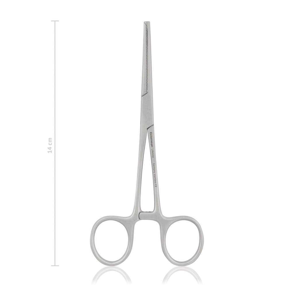 Pinza emostatica KOCHER-OCHSNER 14 cm, dritta, denti 1x2