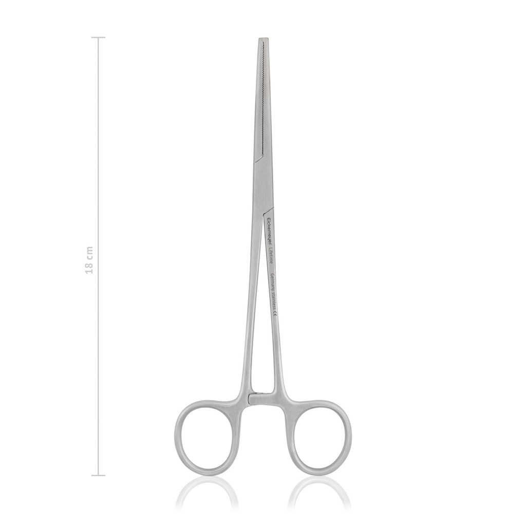 Pinza emostatica KOCHER-OCHSNER 18 cm, dritta, denti 1x2