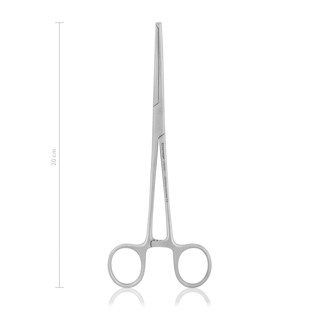 Pinza emostatica KOCHER-OCHSNER 20 cm, curva, denti 1x2