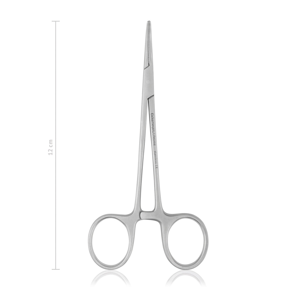 Pinza emostatica Mosquito 12 cm, curva, LINEA ECONOMICA