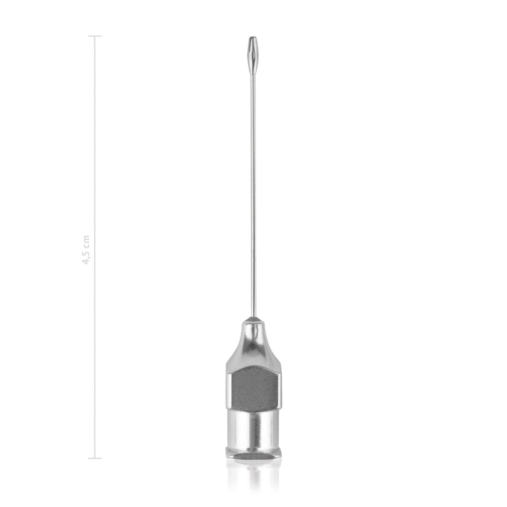 Cannula per occhi bottonuta, dritta, 0,6 x 30 mm, con cono Luer