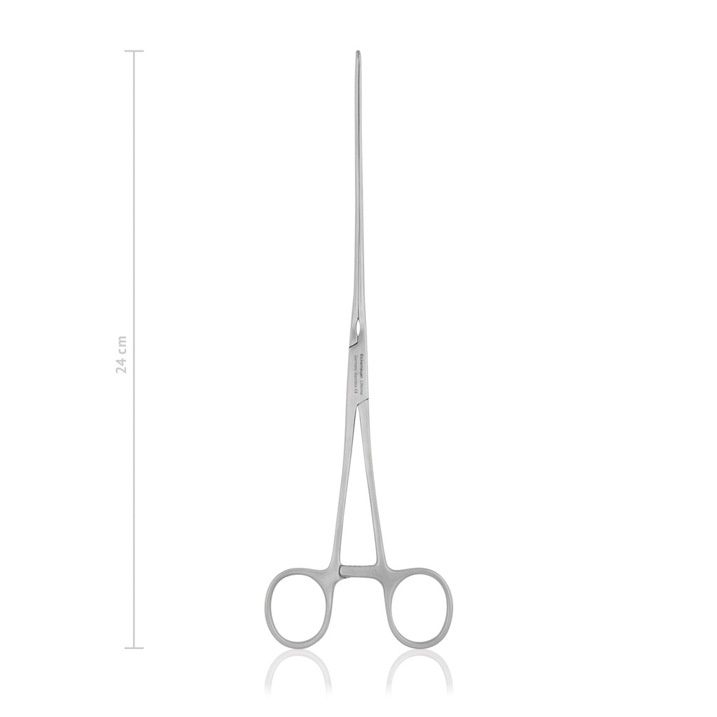 Pinza intestinale DOYEN, 24 cm, curva, longitudinale