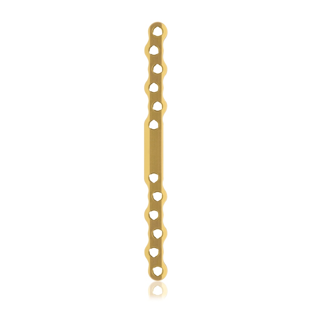 EickLoxx S-Typ Knochenplatte 14-Loch, 140 x 11 x 4,5mm. Titan, gold 