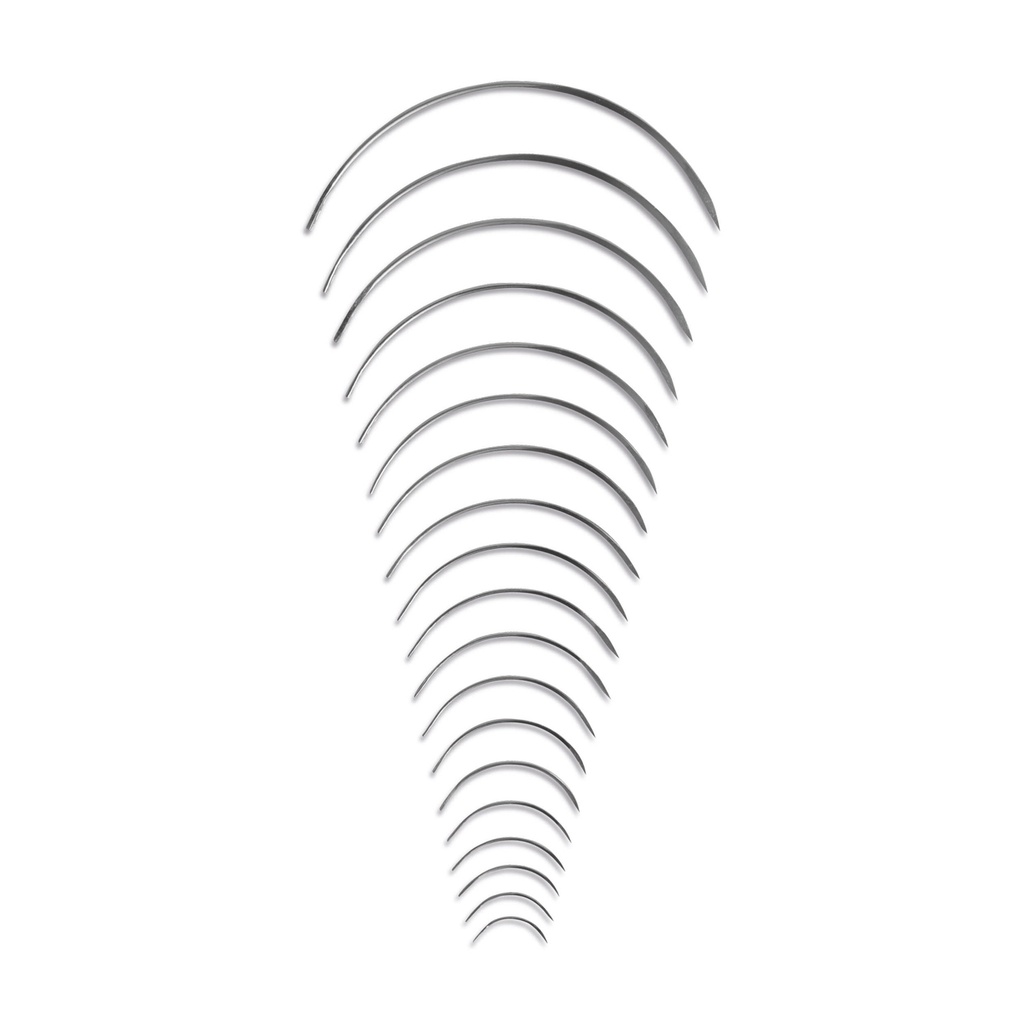 Aghi da sutura Fig. 0, ago triangolare, 3/8 di cerchio, conf da 12 pz