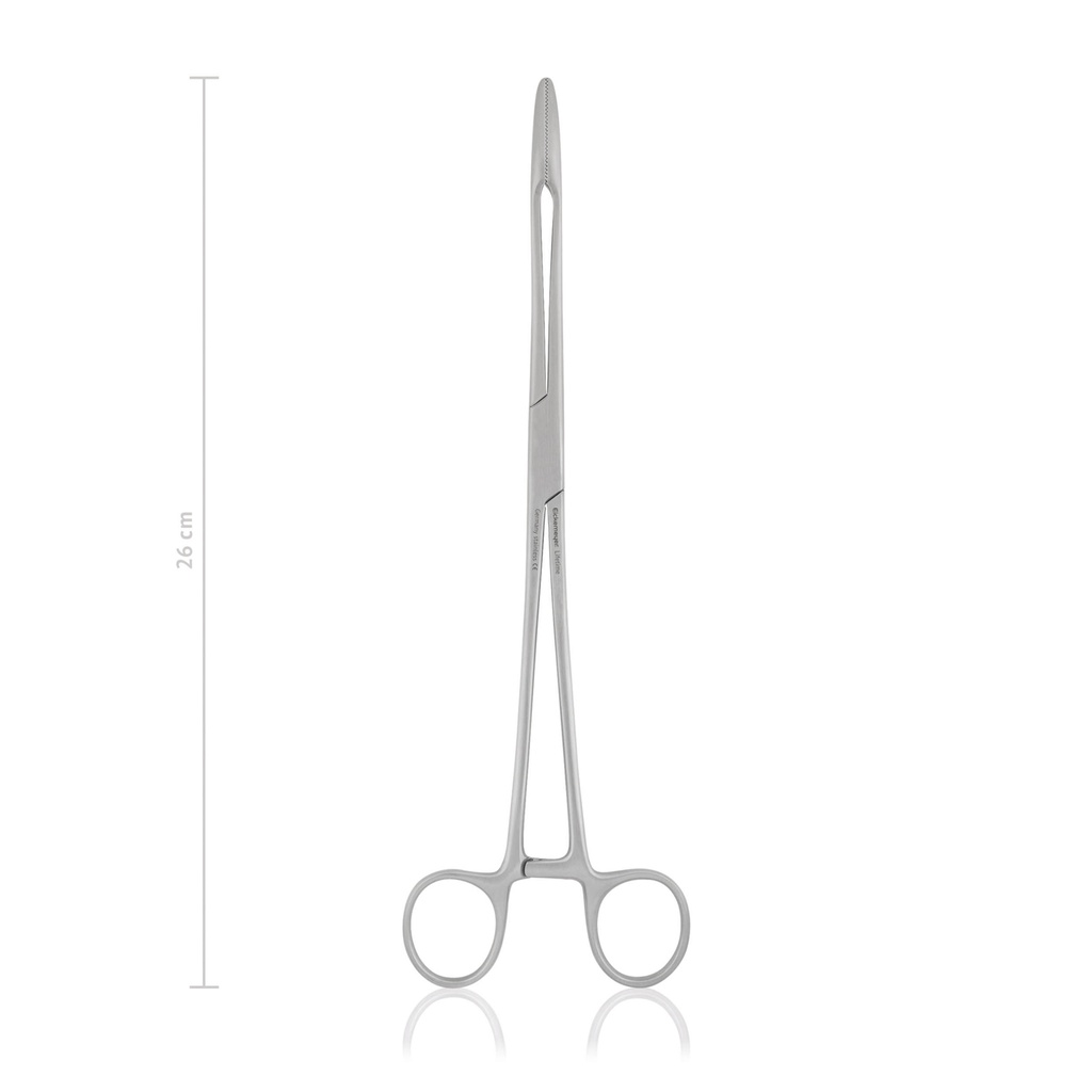 Pinza per spugna e tampone MAIER, 26 cm, dritta, con fissatore.