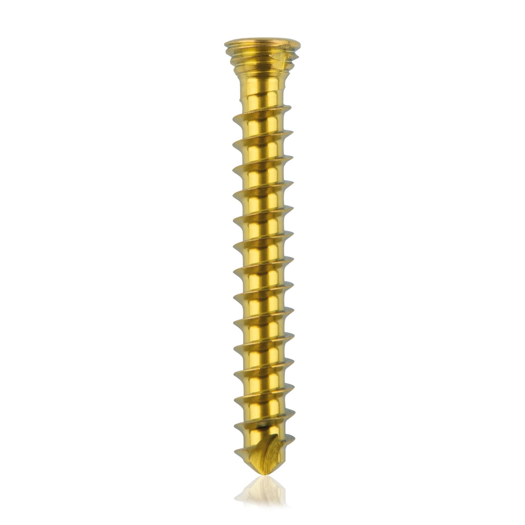 Vite bloccata in titanio, Ø2.3x 18mm multidirezionale, oro, Torx 6 autofilettante, autoperforante