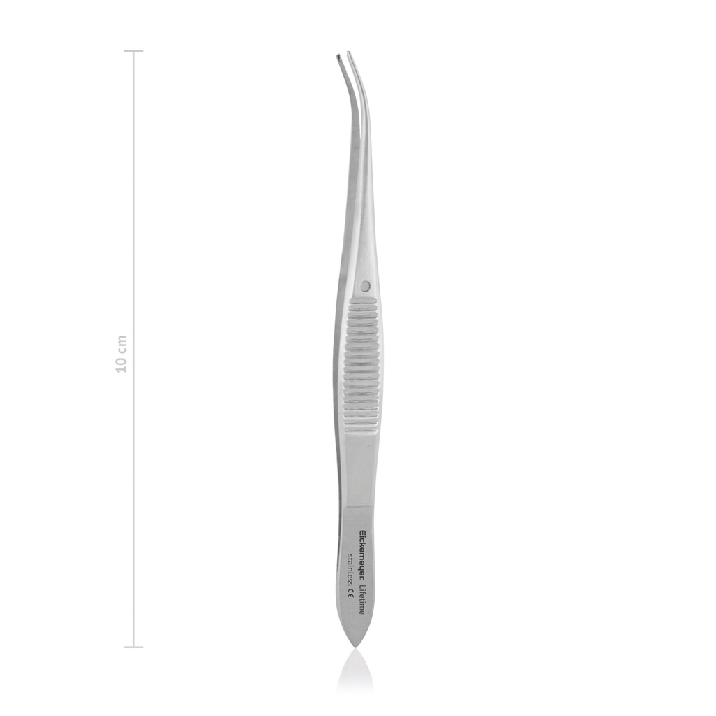 Pinza iride GRÄFE, 10 cm, curva denti 1x2