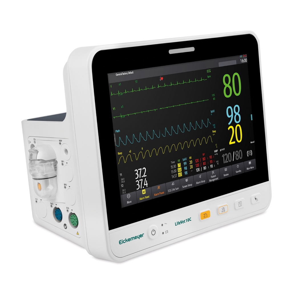 Patientmonitor Lifevet 10C+ med multiparameter med IBP, NIBP, EtCO2, RR,PR,SpO2,EKG,CO2,temp.