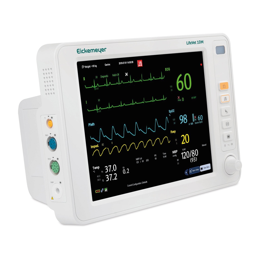 Patientmonitor LifeVet 10M med multiparameter (RR,PR,SpO2,NIBP,EKG,temp) 