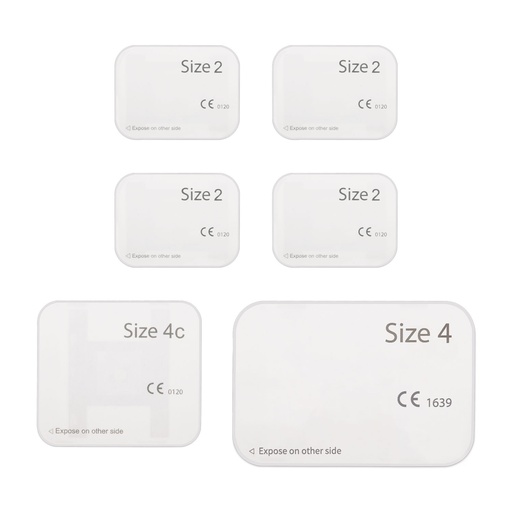 [70803601] Starterset Imaging Plates for DigiVet® CR PREMIUM Contains: 4 x IP size 2 and 1 x IP size 4c and IP size 4 (54 x76)