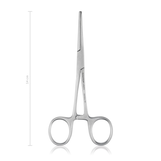 [974014] Pinza emostatica KOCHER-OCHSNER 14 cm, dritta, denti 1x2, LINEA ECONOMICA