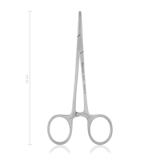 [973712] Pinza emostatica 12 cm, curva, denti 1x2 LINEA ECONOMICA