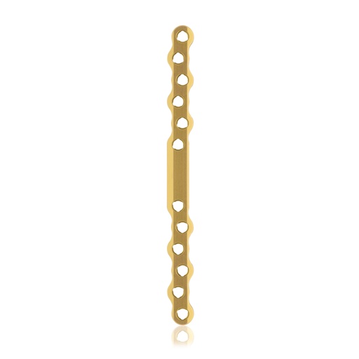 [187756] EickLoxx S-Typ Knochenplatte 14-Loch, 140 x 11 x 4,5mm. Titan, gold 