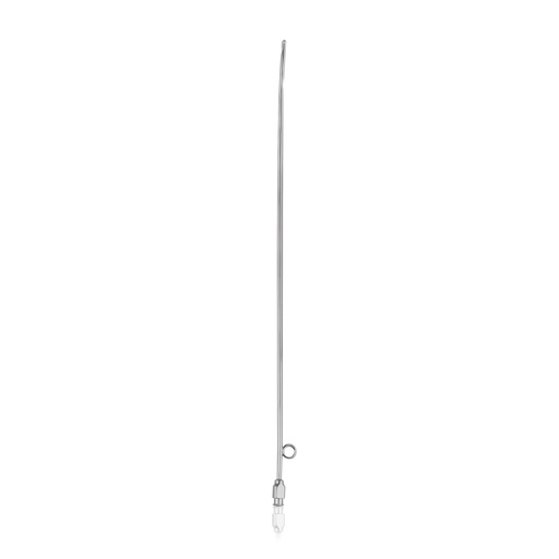 [451525] Catetere urinario per cagne, in metallo,  2 fori laterali, con cono Luer,  2,5 x 250 mm