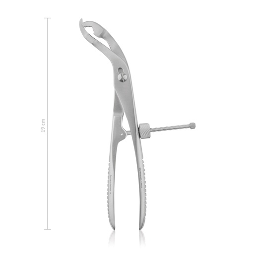 [183419] Pinza per riposizione ossa autocentrante 19 cm, con chiusura a vite