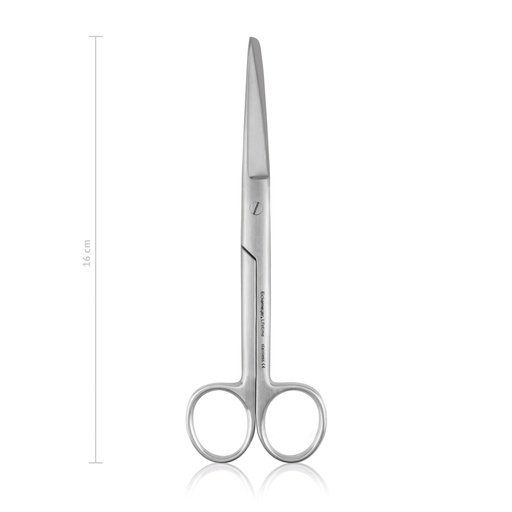 [970316] Forbici Chirurgiche 16 cm, curve, punte alterne, LINEA ECONOMICA