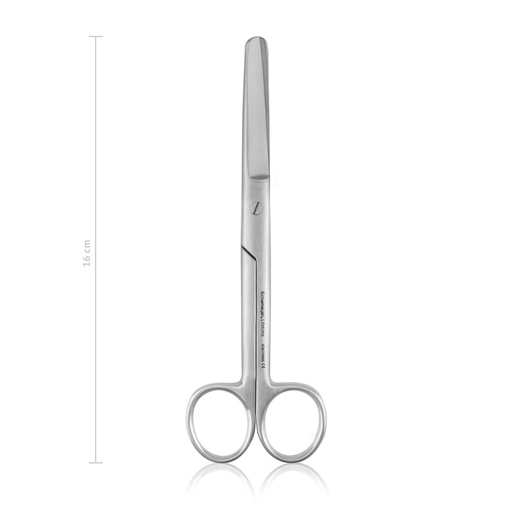 [970116] Forbici Chirurgiche 16 cm, curve, punta smussa, LINEA ECONOMICA