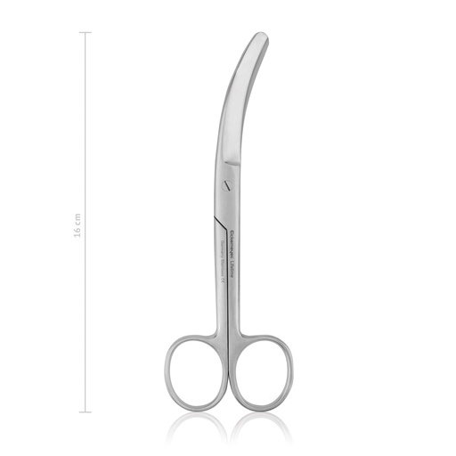 [114716] Forbici robuste, 16 cm, curve lateralmente, punta smussa