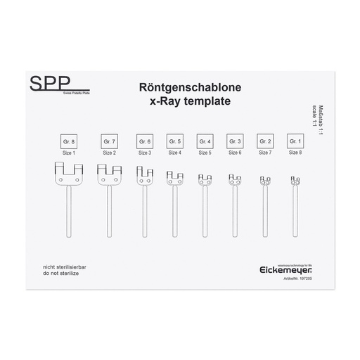 [197205] Folienschablone Implantatgrößenbestimmung - nicht autoklavierbar